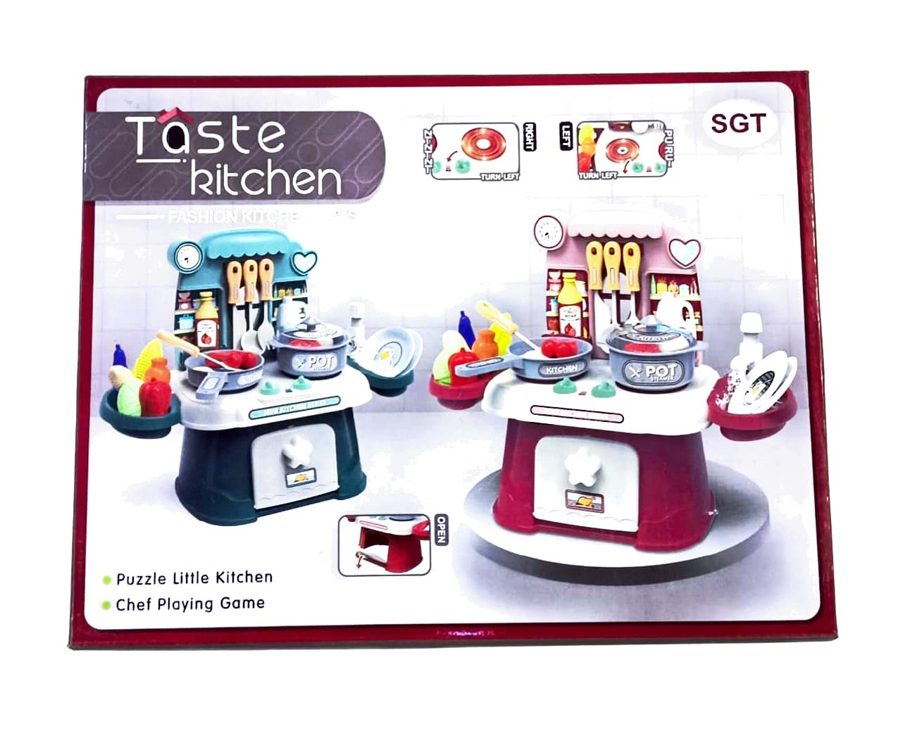 lay Kitchen Toys for Kids, Pretend Cooking Set with Stove, Kitchen Sink, Utensils, Tableware, Kitchen Sink with Running Water and Electronic Induction Stove